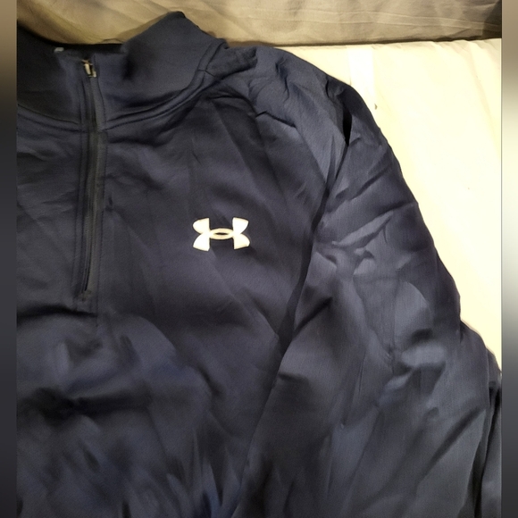 Under Armour Navy Blue Quarter-Zip Pullover, Size Large - Picture 6 of 7